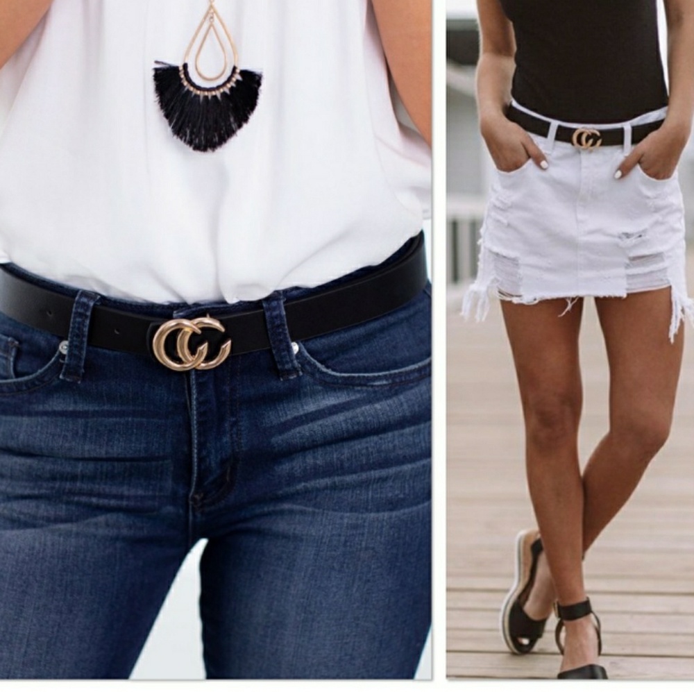 🆕 Black fashion ring C belt - Picture 2 of 6